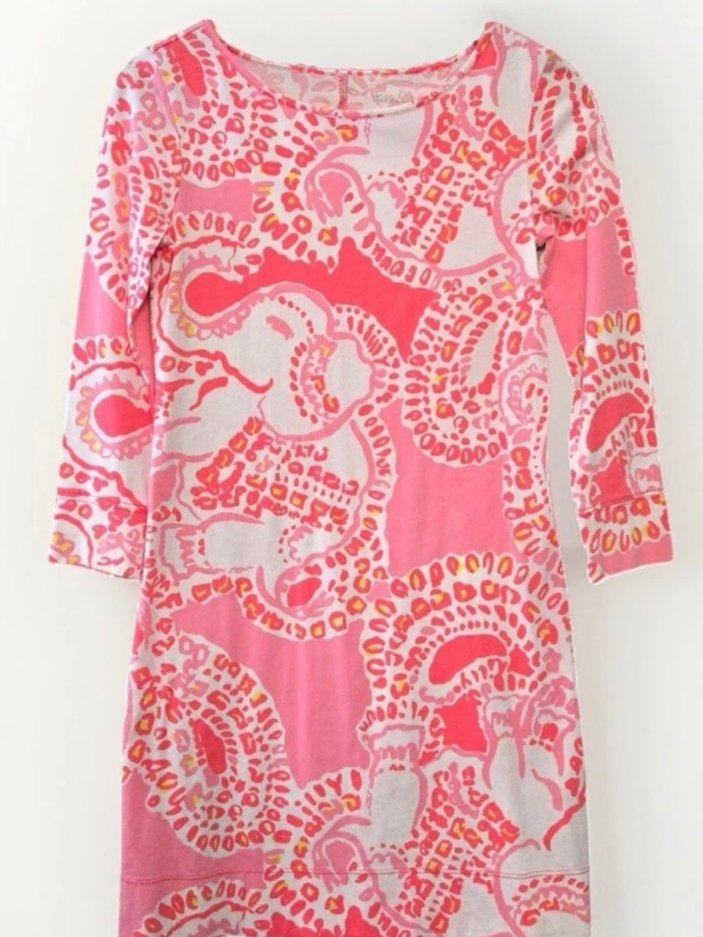 Lilly Pulitzer Marlowe Dress XS Hot Coral Trunk In Love Pink Elephants
